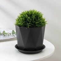 Горшок для цветов с поддоном &laquo;Призма&raquo;, 1 л, цвет графитовый