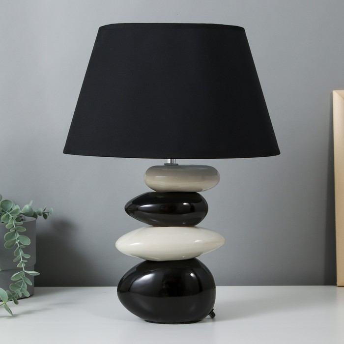 Настольная лампа 16874/1BK+WT E14 40Вт черно-белый 29х22х38 см RISALUX