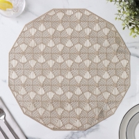 Салфетки сервировочные на стол Доляна &laquo;Гипноз&raquo;, 4 шт, d=38 см, цвет золотой