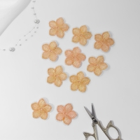 Вязаные элементы &laquo;Цветочки&raquo;, 3,5 &times; 3,5 см, 10 шт, цвет персиковый/хамелеон