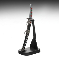 Сувенирное оружие &laquo;Катана на подставке&raquo;, коричневые ножны, микс, 17см