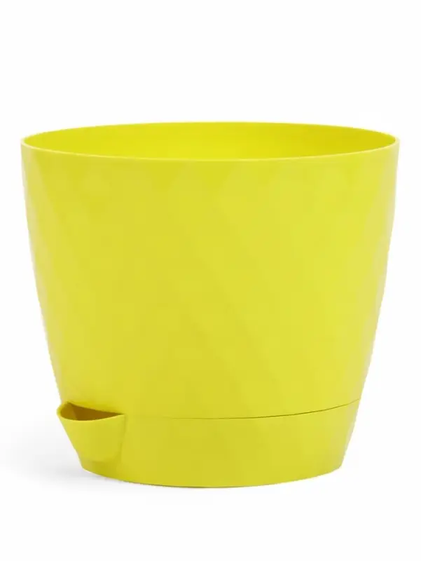 Кашпо с прикорневым поливом "Румба" 1 л, D13,5 см, h-12 см, цвет лимон
