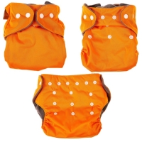 Многоразовый подгузник, угольно-бамбуковая ткань, 3-15 кг, цвет оранжевый, Крошка Я