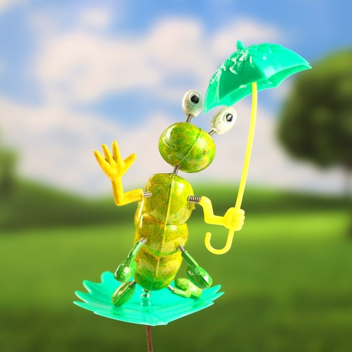 Штекер "Гусеница с зонтиком", 13х16см, длина 60см