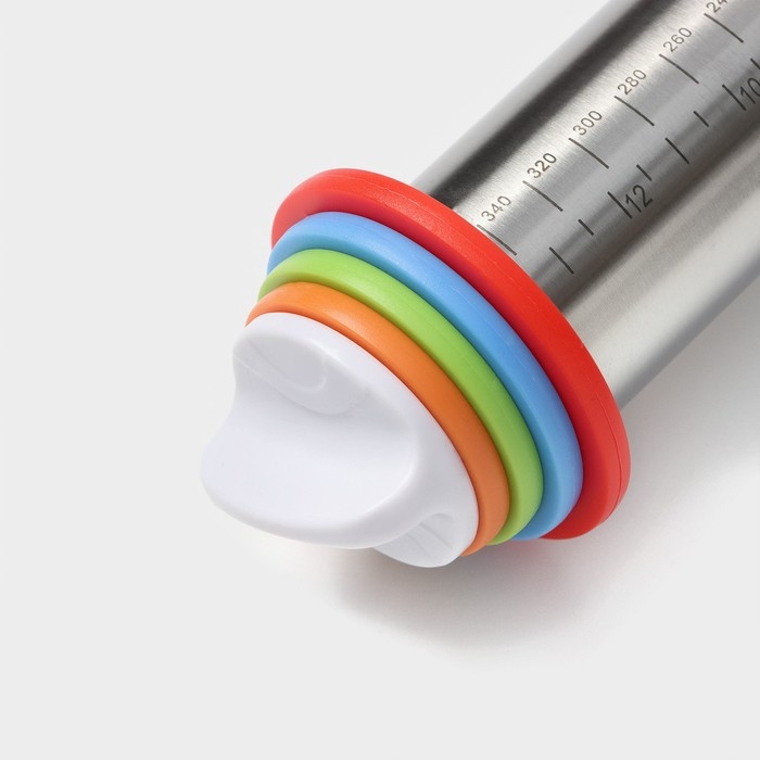 Скалка с ограничителями кондитерская KONFINETTA, 43&times;5,5 см, рабочая часть 35 см