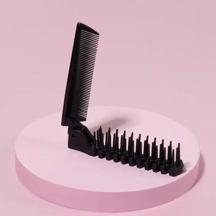 Расчёска складная, 20/10&times;2.8 (&plusmn;1) см, чёрная