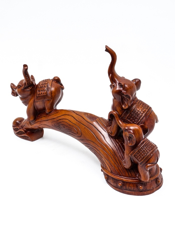 Подставка для бутылки "Два слона" под дерево, 36х10х25см