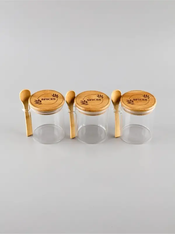 Набор банок с ложкой "Spices", 3 шт