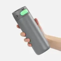 Термостакан X1 с цветной кнопкой, серый с зеленым