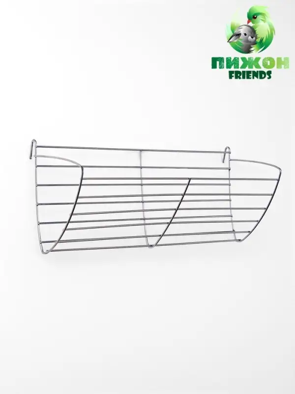 Кормушка для сена металлическая, 28 х 9 х 10 см, серебристая