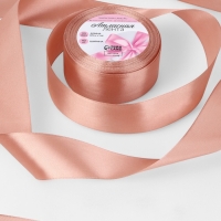 Лента атласная 40мм*25&plusmn;1ярд(23м&plusmn;1м) СП бежево-розовый АУ