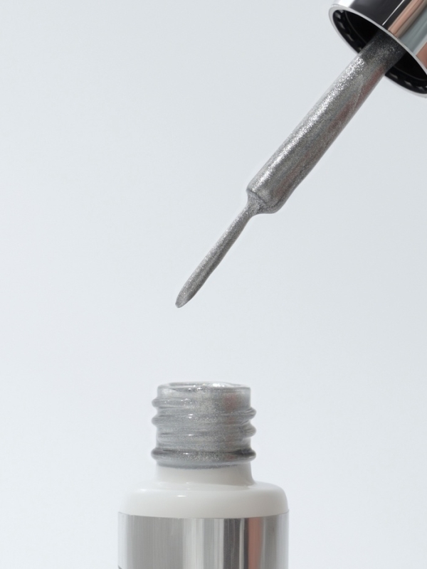 Гель для дизайна LED/UV 8мл серебр накл QF