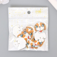 Пуговицы дерево для творчества 2 прокола "Щеночек" набор 15 шт 3х3 см