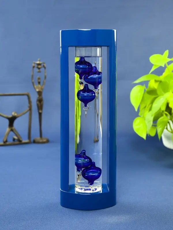 Термометр &laquo;Галилео&raquo; в деревянном корпусе, синий