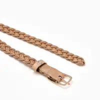 Ремень жен 03-01-01-01, Июнь2501, 1,8*0,3*110 см, без винта, пряж золото, 1 прокол, бежевый   109031