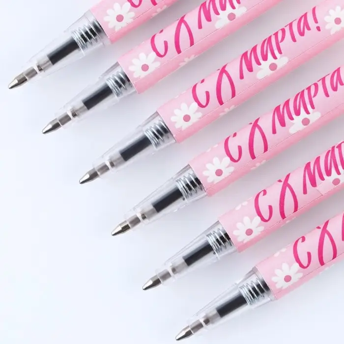 Ручка шариковая, синяя паста, 0.5 мм, автоматическая мини &laquo;С 8 марта!&raquo;