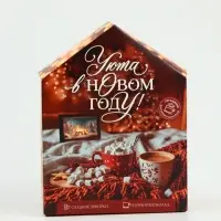 Набор с горячим шоколадом 3 шт, маршмеллоу и декором "Уюта в новом году"