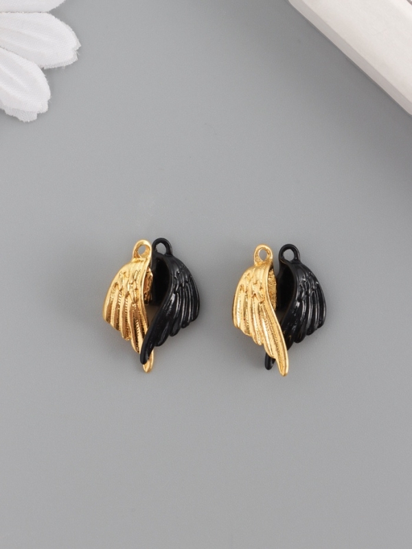 Замок магнитный металл "Крылья" набор 2 шт чёрно-золотой 2,6х1,9 см