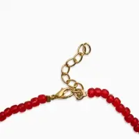Колье "Вишня" бисер, цвет красный в золоте
