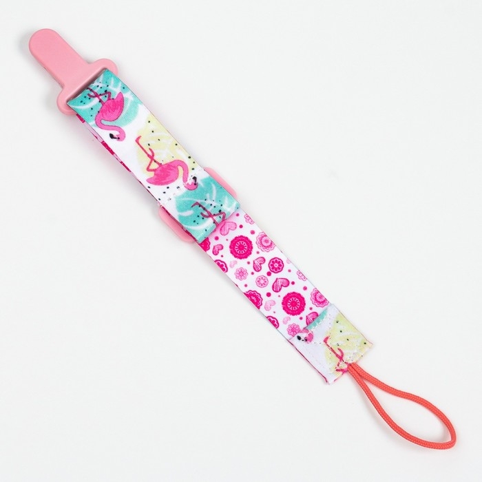 Держатель для соски - пустышки &laquo;Фламинго&raquo;, на ленте