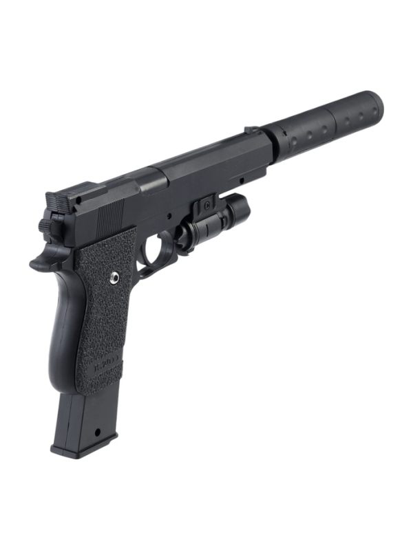 Пистолет "Пневматический чемпион" с лазером, глушителем и увеличенной обоймой