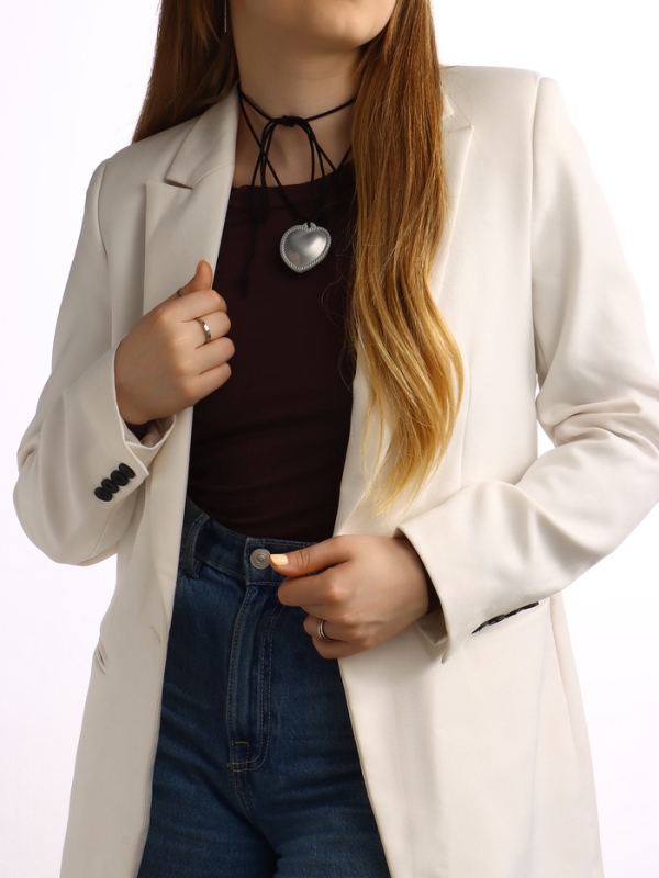 Портупея с кулоном &laquo;Сердечко&raquo; кожа, трансформер, цвет серебро, 150 см