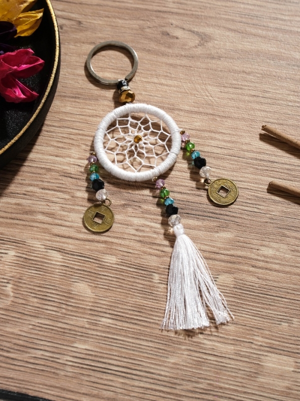 Брелок "Ловец снов" 4х15 см. белый