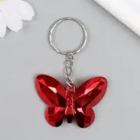 Брелок пластик под металл "Бабочка с узорами на крыльях" МИКС 3,5х4,7х0,5 см