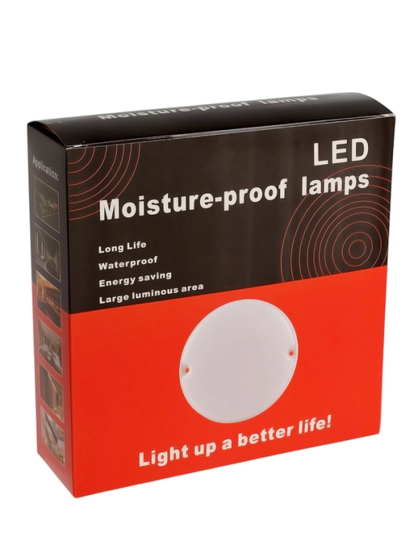 Светильник светодиодный, 24 Вт, IP54, 4000К, 220 В, круг, черный