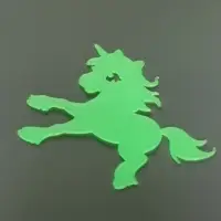 Наклейка пластик фосфорная  "Единороги" набор 4 шт жёлтая 17х12 см