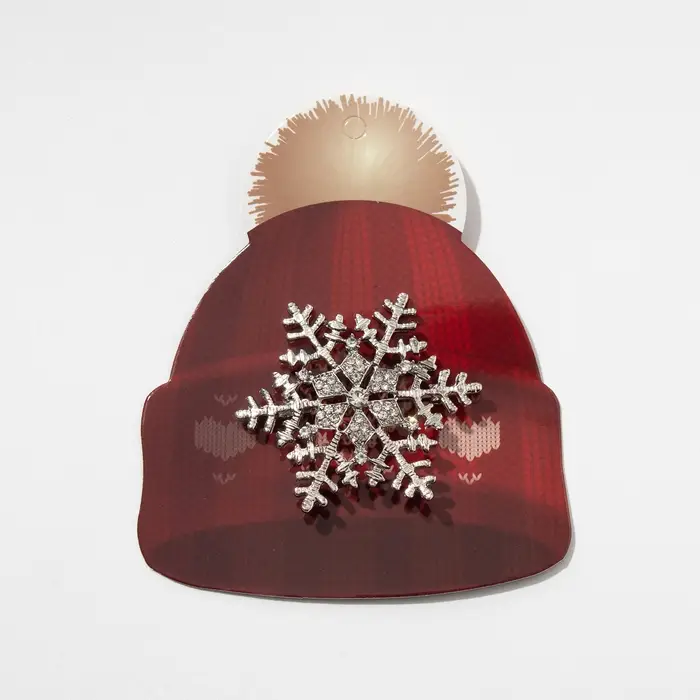 Брошь новогодняя &laquo;Снежинка&raquo; с сердцевиной, загадай желание, цвет белый в серебре