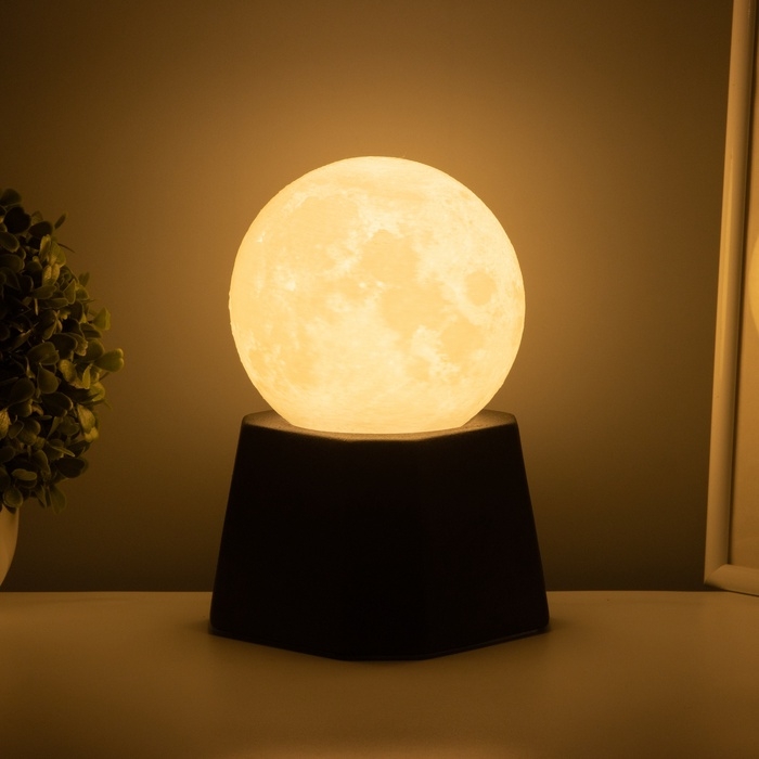 Лампа настольная "Полная луна" LED 1х40Вт Е27 черный 12х12х21см