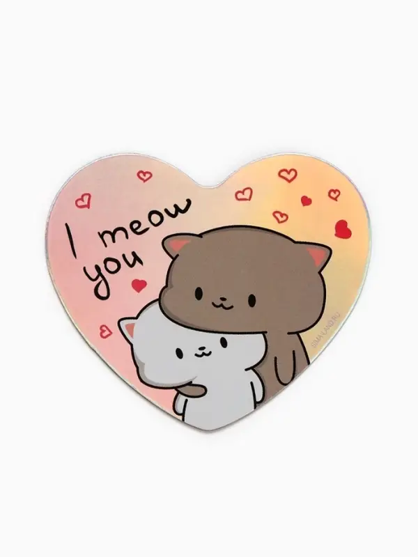 Магнит на холодильник &laquo;Коты&raquo;, голография, 7&times;6 см