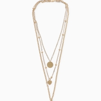 Кулон &laquo;Цепь&raquo; два сердца и круг, цвет золото