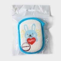 Мочалка детская для купания Доляна &laquo;Заяц&raquo;, 12&times;8 см, цвет синий