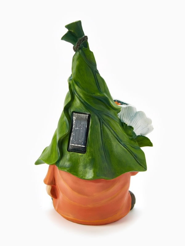 Садовая фигура "Гном с цветочком", 20х17х31.5 см, с подсветкой