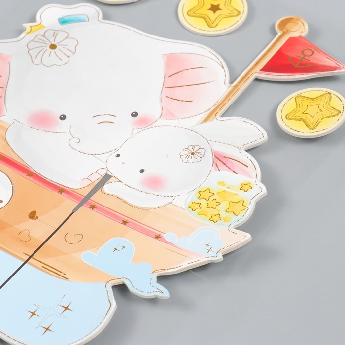 Наклейка EVA интерьерная "Слоник и зайчик на воздушном кораблике" 41х31,5 см