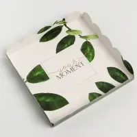 Коробка для печенья, кондитерская упаковка с пластиковой крышкой, &laquo;Эко&raquo;, 18 х 18 х 3 см