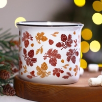 Кружка керамическая &laquo;Новогодний принт&raquo;, 450 мл, цвет белый