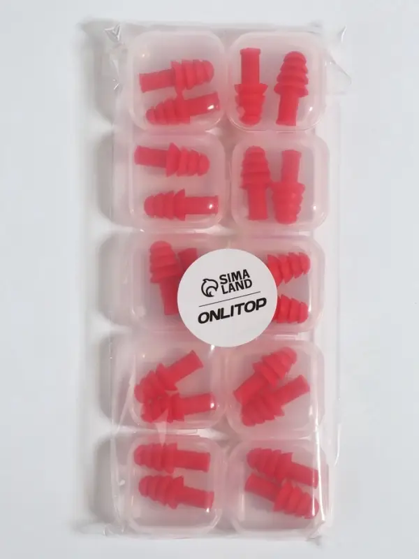 Беруши, 3&times;1.3 см, в футляре, фасовка 10 шт., силиконовые, МИКС