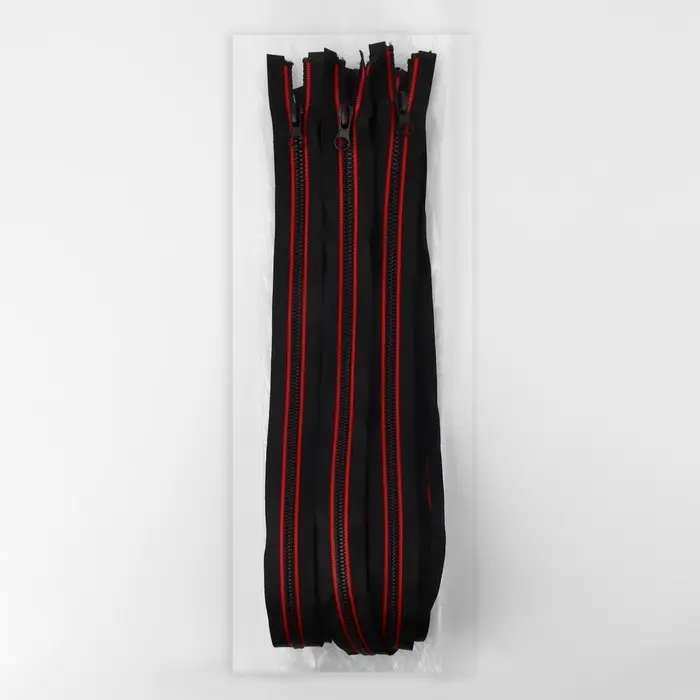 Молния &laquo;Трактор&raquo;, №5, разъёмная, замок автомат, 60 см, чёрная, красная