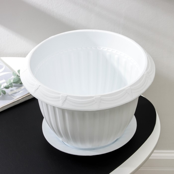 Горшок с поддоном &laquo;Байкал&raquo;, 6 л, белый