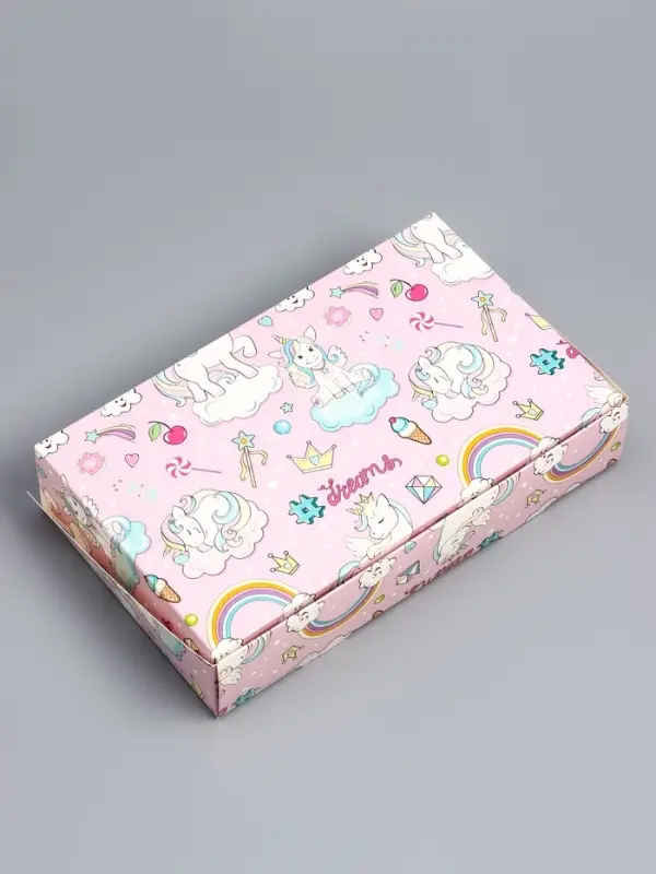 Коробка складная &laquo;Единороги&raquo; 20&times;12&times;4 см