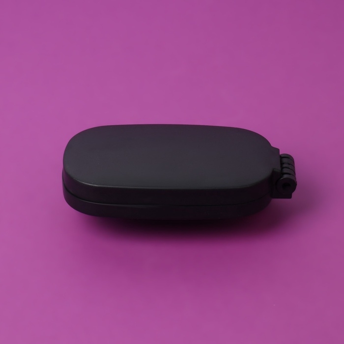 Расчёска массажная, складная, зеркалом, 9,5 &times; 5,5 см, цвет чёрный