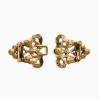 Зажим для кардигана "Ажур", бутоны, цвет золотой в черненом золоте