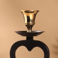 Подсвечник на 1 свечу "Купидон" латунь, черный с золотом 7х7,5х16,5 см