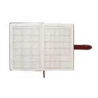 Ежедневник недатированный формат А5, с хлястиком, 112л, линия, пвх, Коричневый