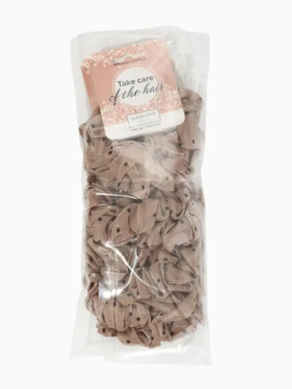 Резинка для волос "Летиция" (набор 2 шт) 7 см, коричневый