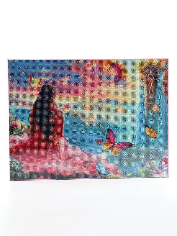 Алмазная мозаика с полным заполнением на холсте с подрамником &laquo;Водопады&raquo;, 30 х 40 см