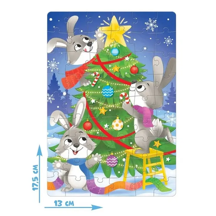 Пазл детский &laquo;Новый Год у зайчиков&raquo;, 54 элемента